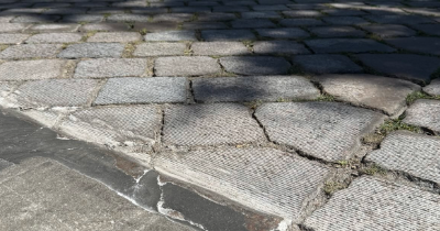 Abgeschliffenes Kopsteinpflaster