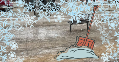 Foto eines vereisten Gehwegs