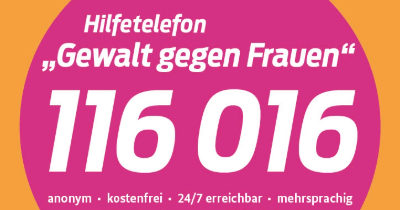 Informationsblatt Hilfetelefon "Gewalt gegen Frauen"