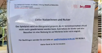 informationszettel zur Schließung