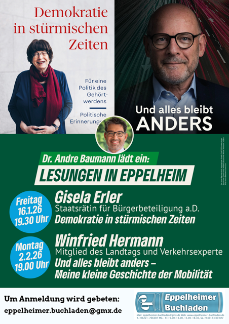 Dr. Andre Baumann (MdL): Gisela Erler liest aus "Demokratie in stürmischen Zeiten"