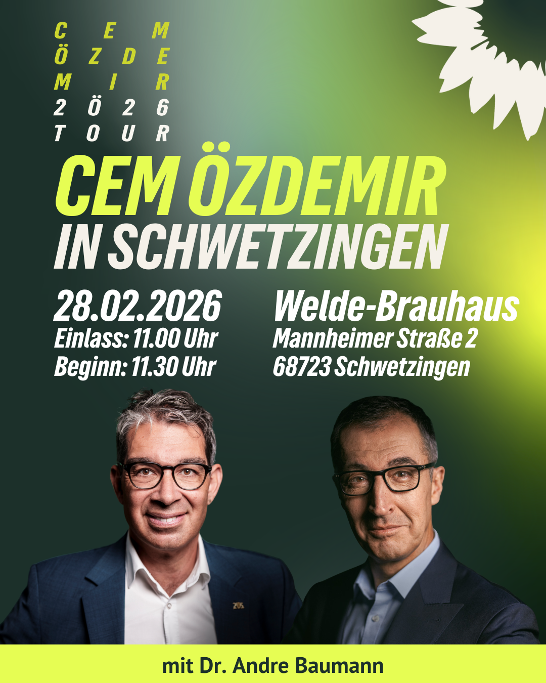 Cem Özdemir: Tour 2Ö26 - Schwetzingen mit Dr. Andre Baumann
