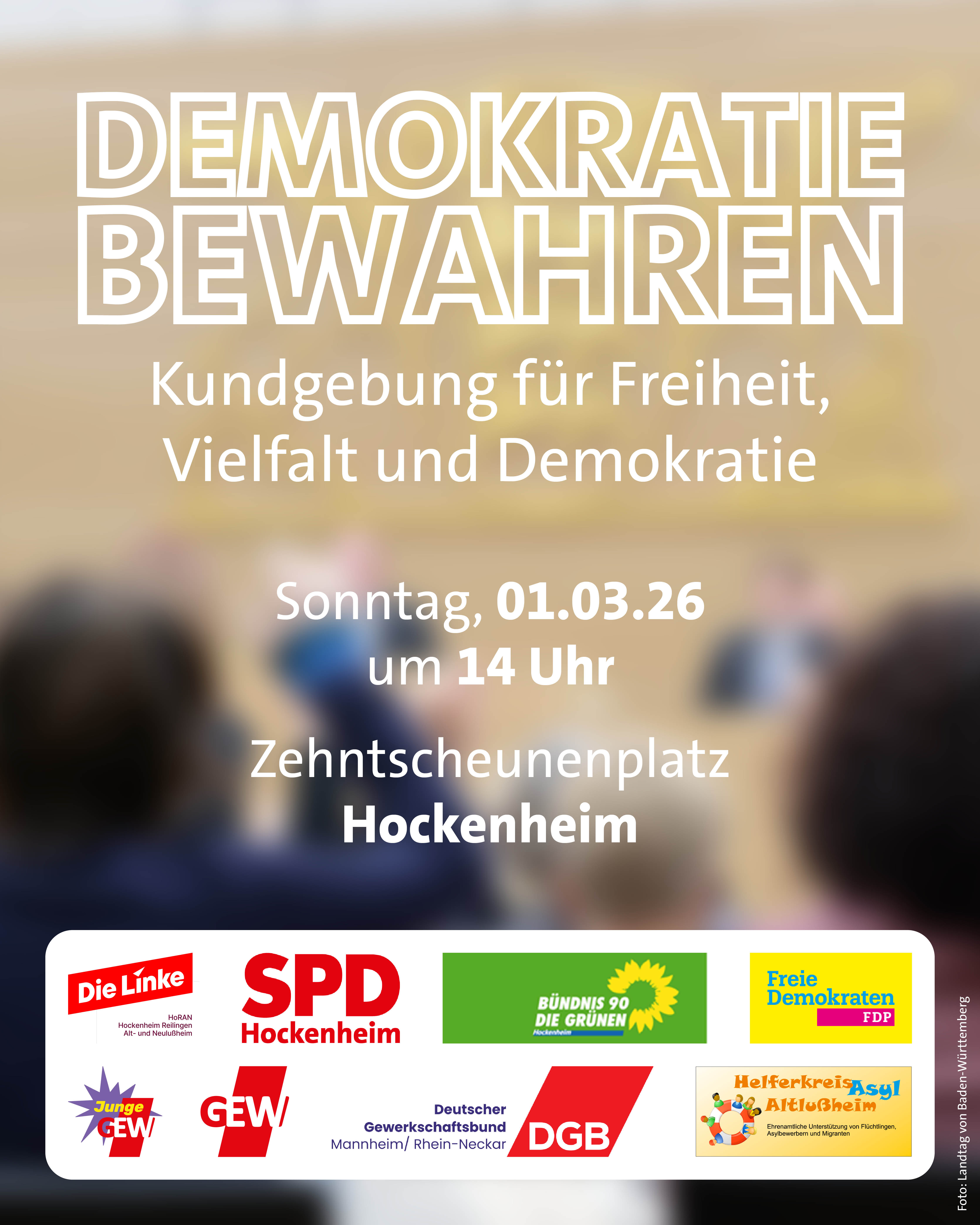 Hockenheim: Demokratie bewahren - Kundgebung