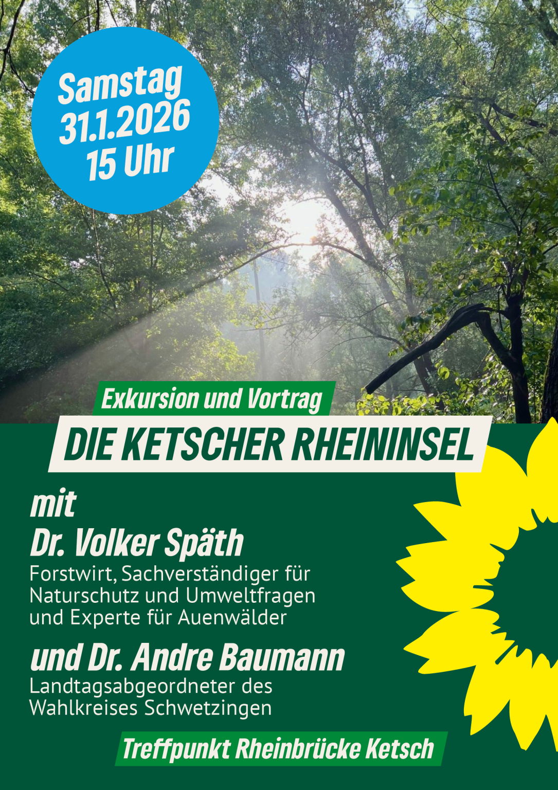 Dr. Andre Baumann (MdL): Exkursion und Vortrag zur Ketscher Rheininsel