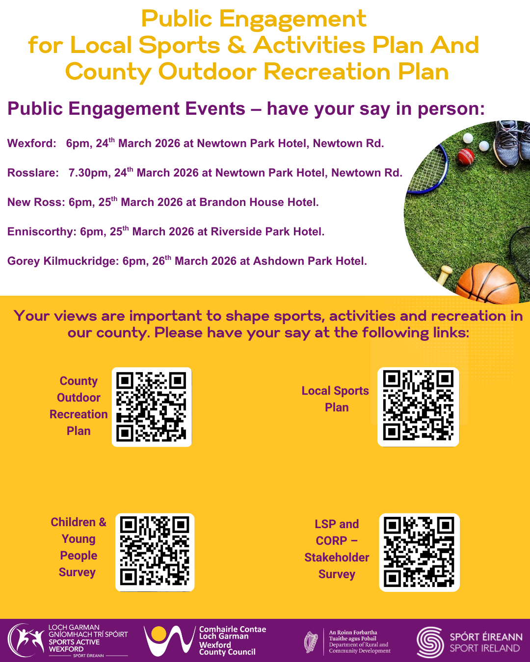 Poster with details of public consultation events & online surveys