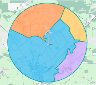 Windkraftanlage in Kommunenumgebung