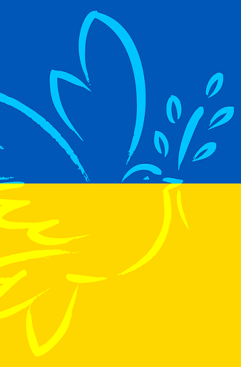 Friedenstaube blau-gelb