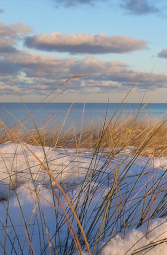 Schnee am Ostseestrand Zinnowitz