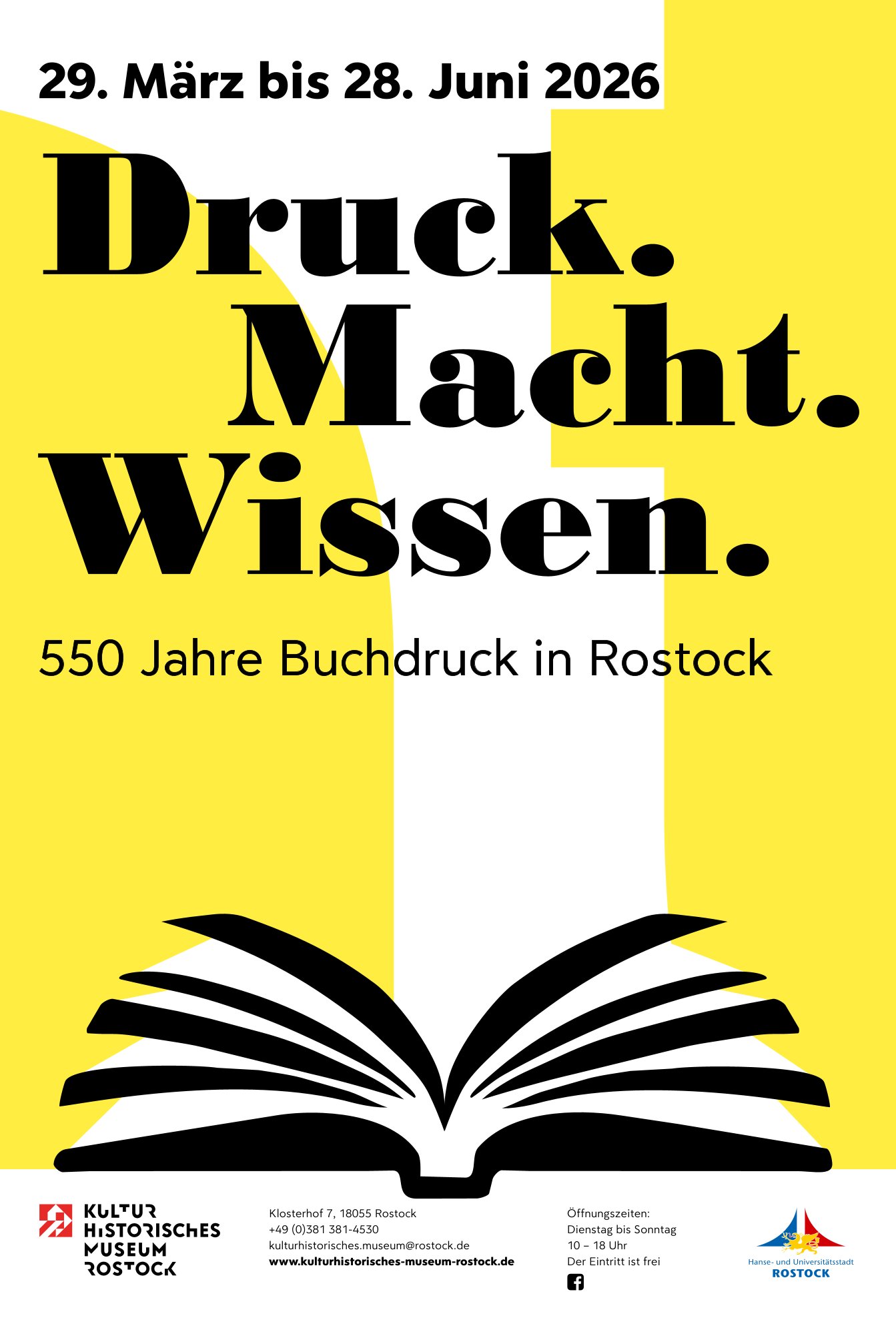 Plakat: Druck. Macht. Wissen. 550 Jahre Buchdruck in Rostock | Foto: Kulturhistorisches Museum Rostock