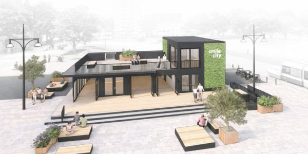 So soll der City Cube aussehen. Visualisierung: Smile City