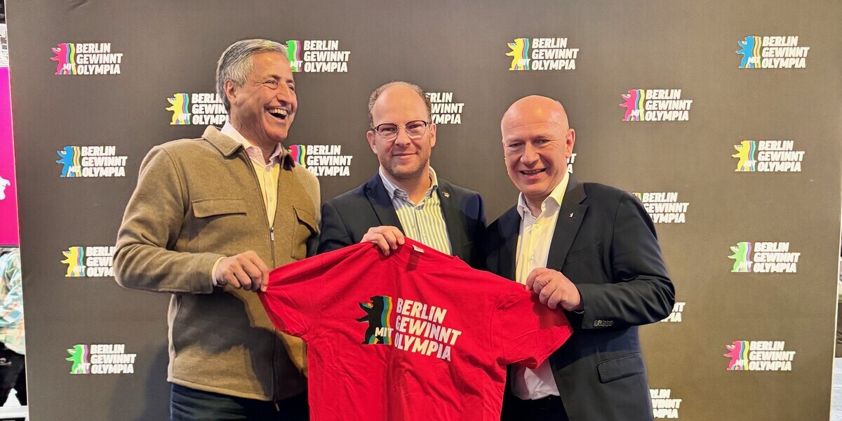 Kaweh Niroomand, Olympia-Beauftragter des Landes Berlin, Rostocks Sportsenator Steffen Bockhahn und Kai Wegner, Regierender Bürgermeister von Berlin (v.l.n.r.) | Foto: Hanse- und Universitätsstadt Rostock