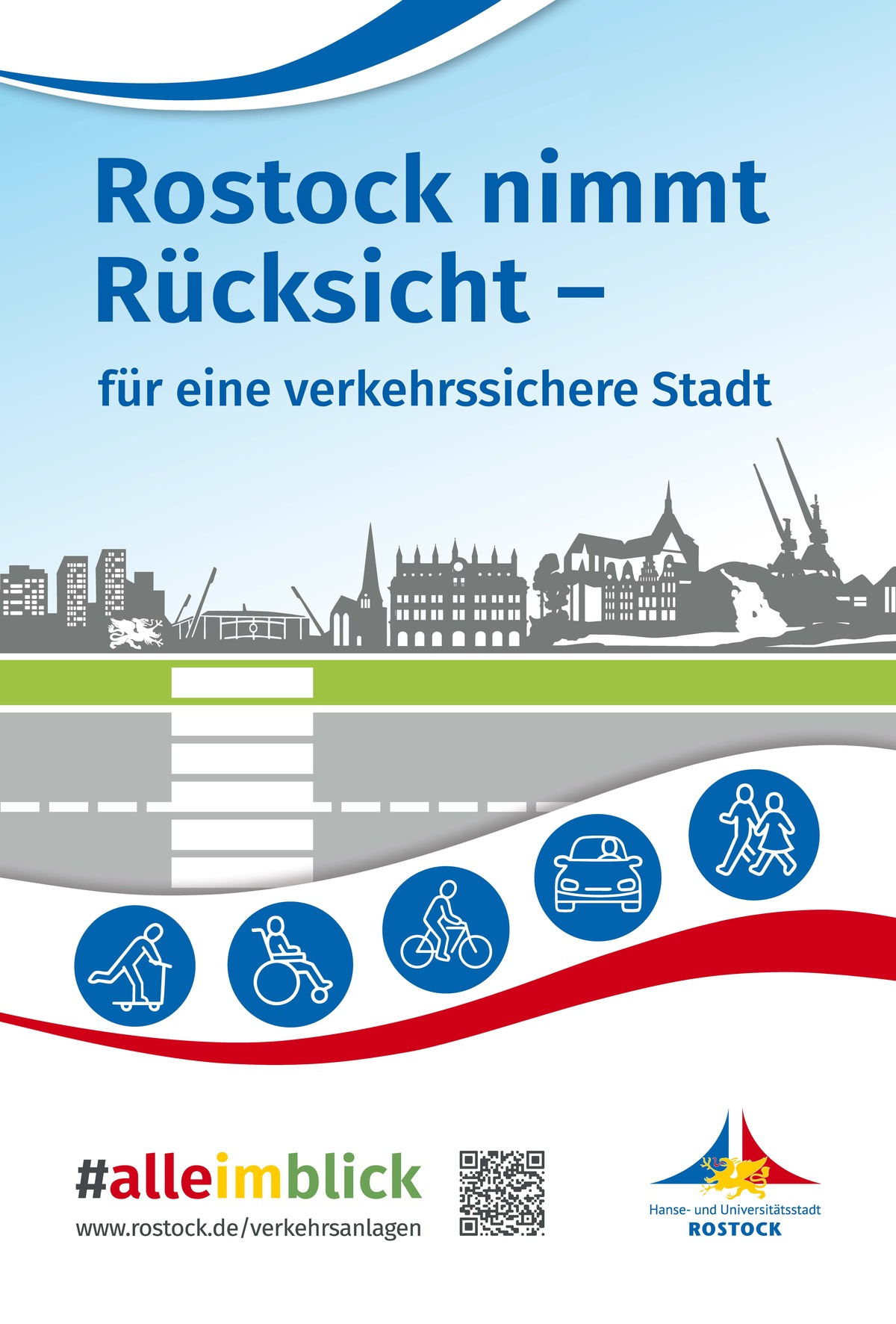Rostock nimmt Rücksicht - für eine verkehrssichere Stadt | Plakat: Tiefbauamt