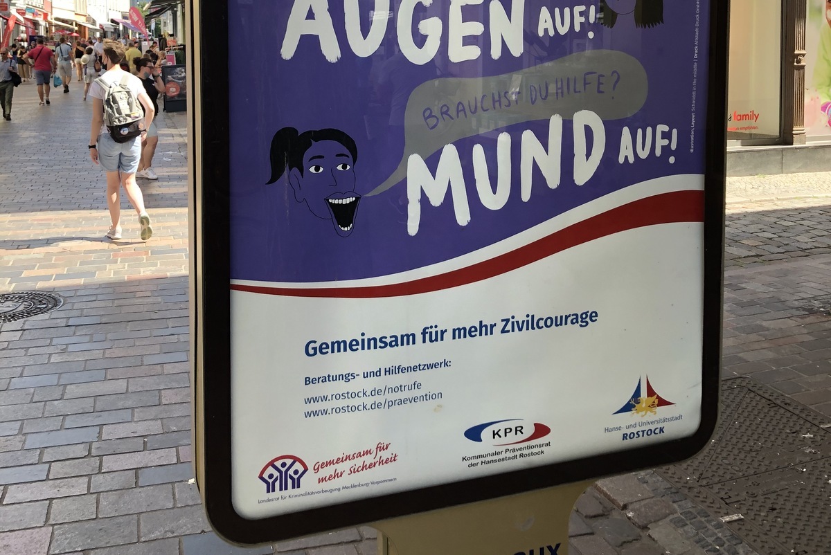 Plakatkampagne des Kommunalen Präventionsrates. | Foto: KPR Rostock
