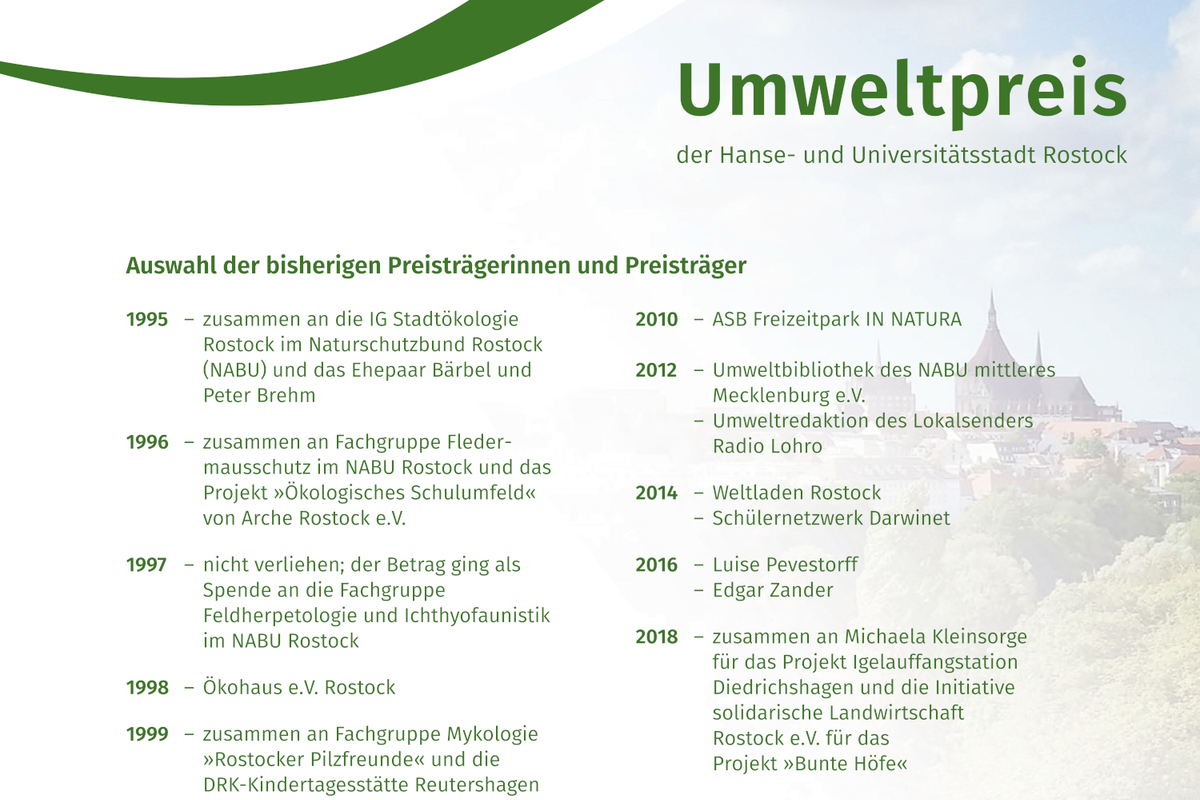 Plakat zum Umweltpreis (Auszug)