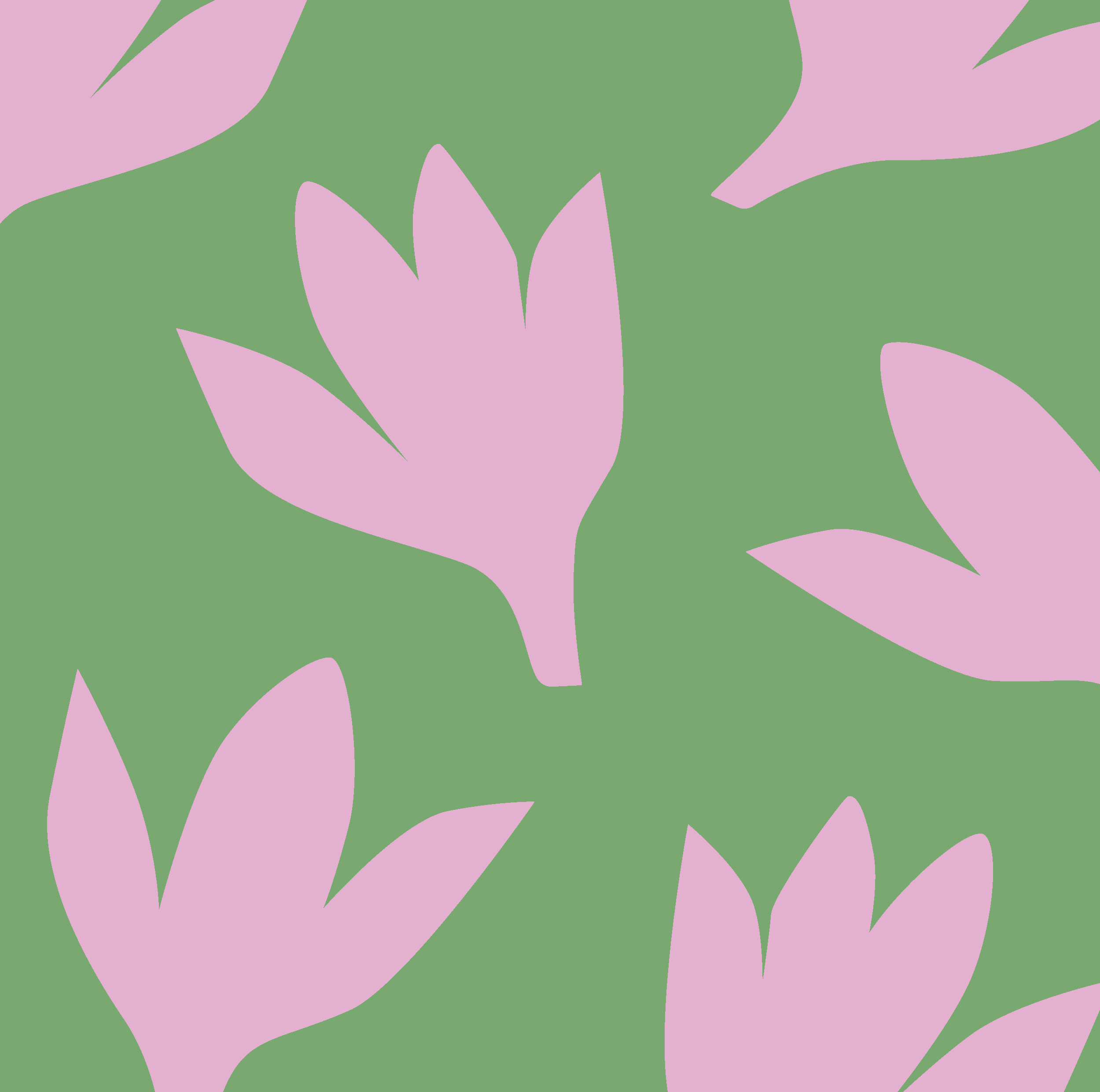 Auf dem Bild sind abstrakte, flächige Illustrationen von Blüten in rosa zu sehen. Der Hintergrund ist hellgrün.