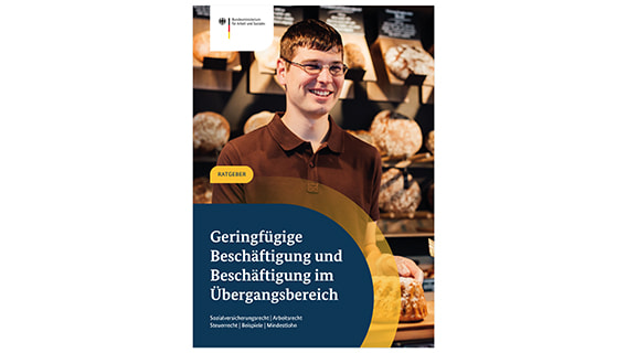 Titel der Publikation mit einem jungen Mann als Bedienung in einer Bäckerei.