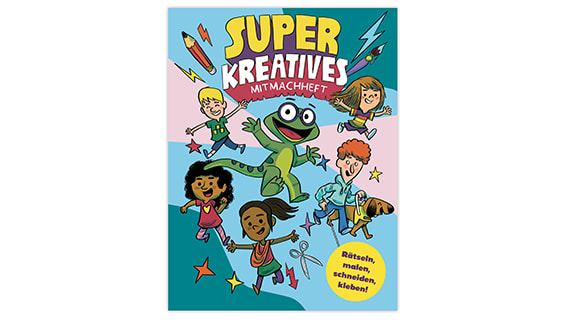 Titelbild des Heftes mit Geckoloni und seinen Freunden.