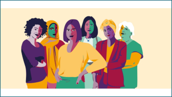 Die Abbildung zeigt eine Gruppe von Frauen unterschiedlicher Herkunft und unterschiedlichen Alters.