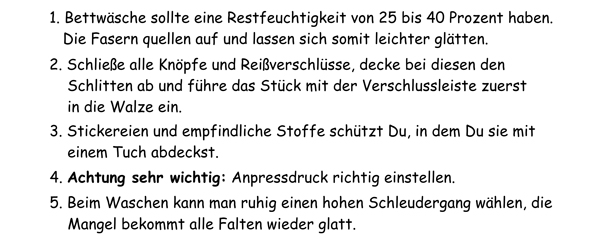 Bettwäsche sollte eine Restfeuchtigkeit von 25 bis 40 Prozent haben