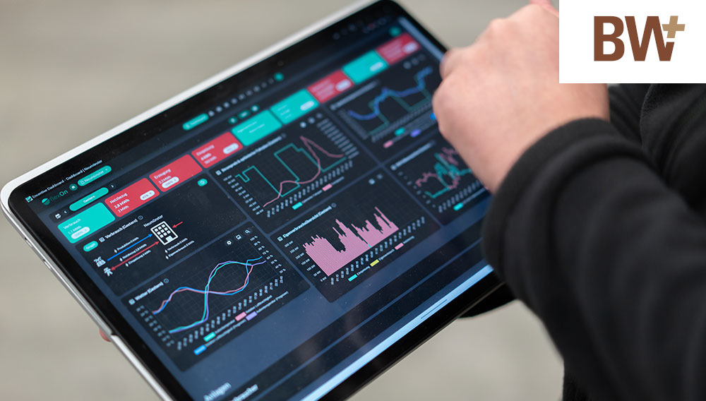Das Bild zeigt die Oberfläche eines Pads zum Steuern des Energieflusses