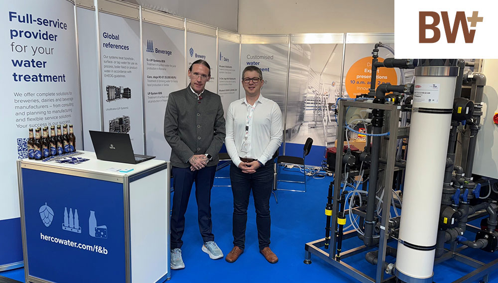 Vorstellung der Ultrafiltration auf der drinktec 2025 in München durch Herco Geschäftsführer Edwin Locker (re.) und Andreas Pentke