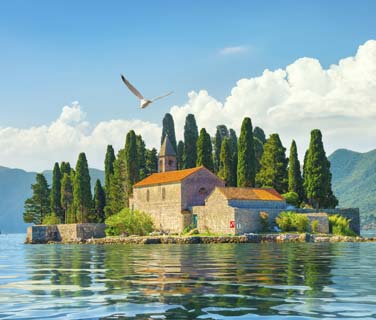 St. George Island in der Nähe der Stadt Perast