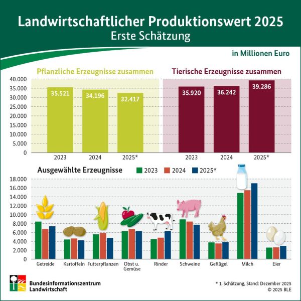 Infografik: Landwirtschaftlicher Produktionswert