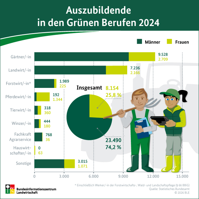 Infografik: Auszubildende in den Grünen Berufen 2024