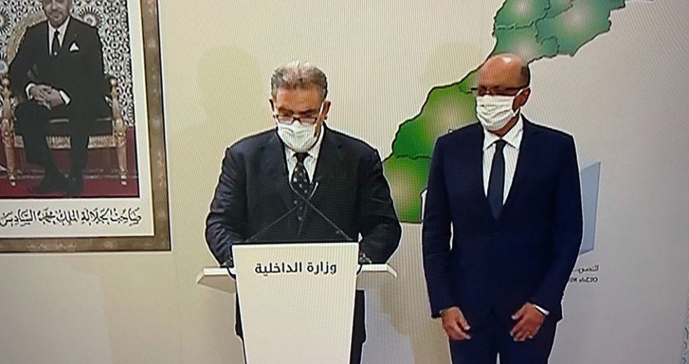 Abdelouafi Laftit lors du point de presse de présentation des résultats des législatives © DR