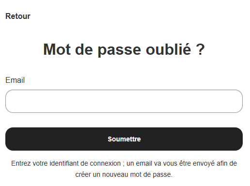 Mot de passe oublié