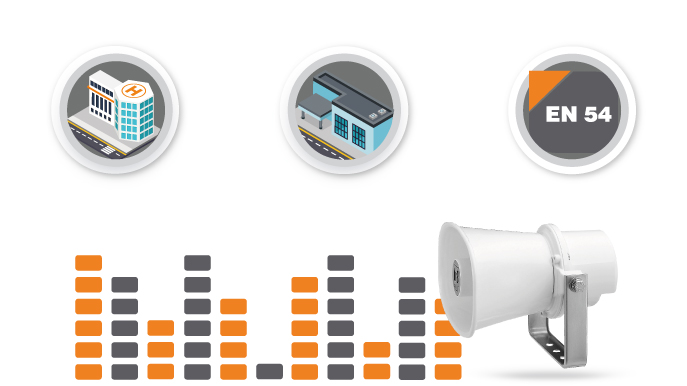 sistema de megafonía con altavoces