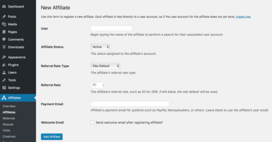AffiliateWP with WooCoomerce