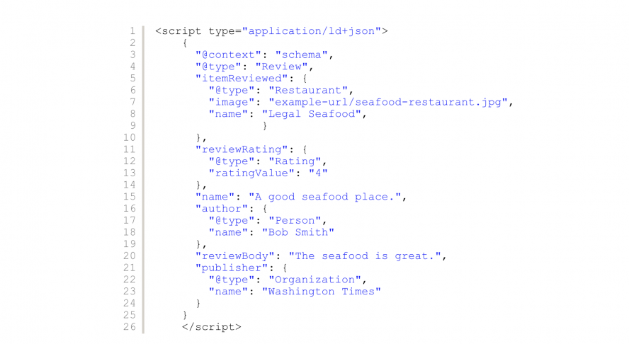 Add a fragment of JSON code