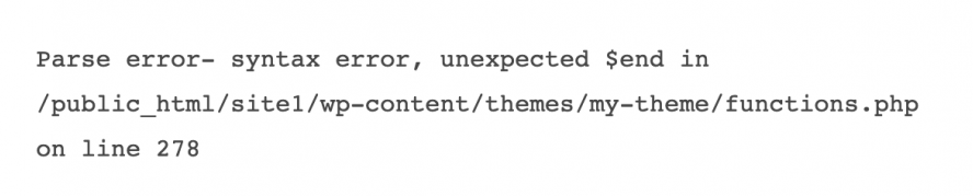 parse error