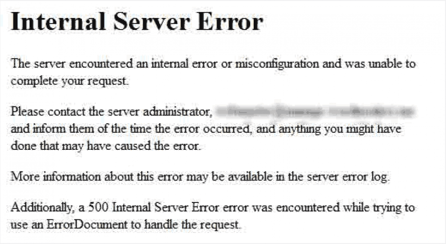internal server error