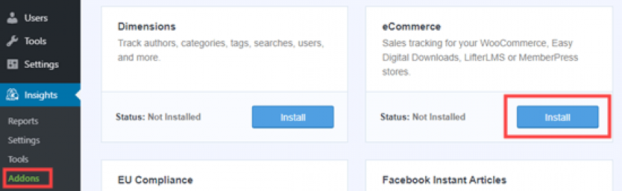 monsterinsights ecommerce