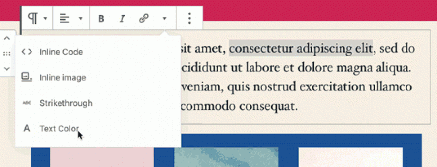 ext Color Inside Paragraph Block