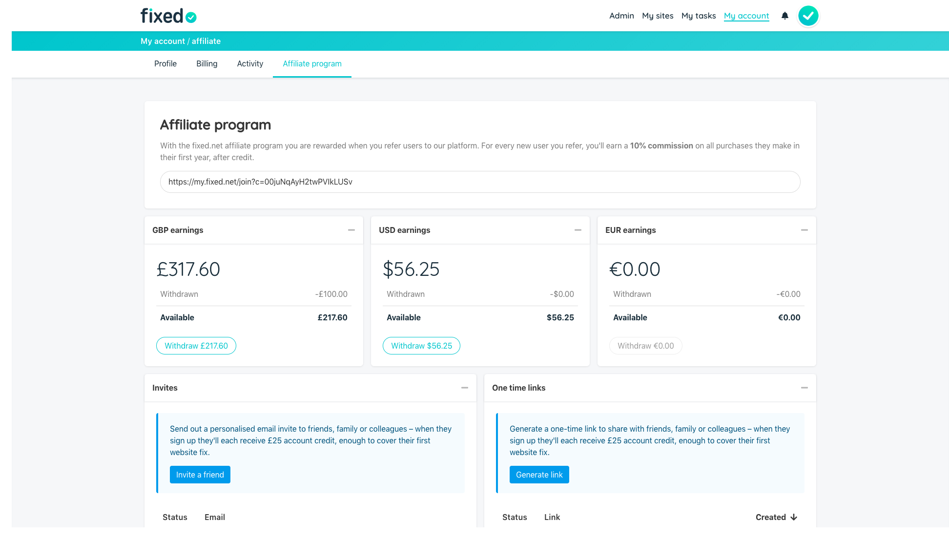 The fixed.net affiliate system is now live: earn up to £40 for every referral.