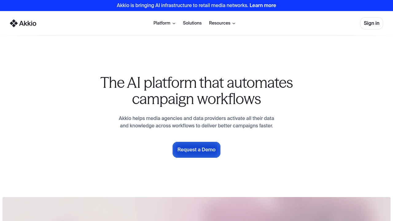 Screenshot of Akkio website