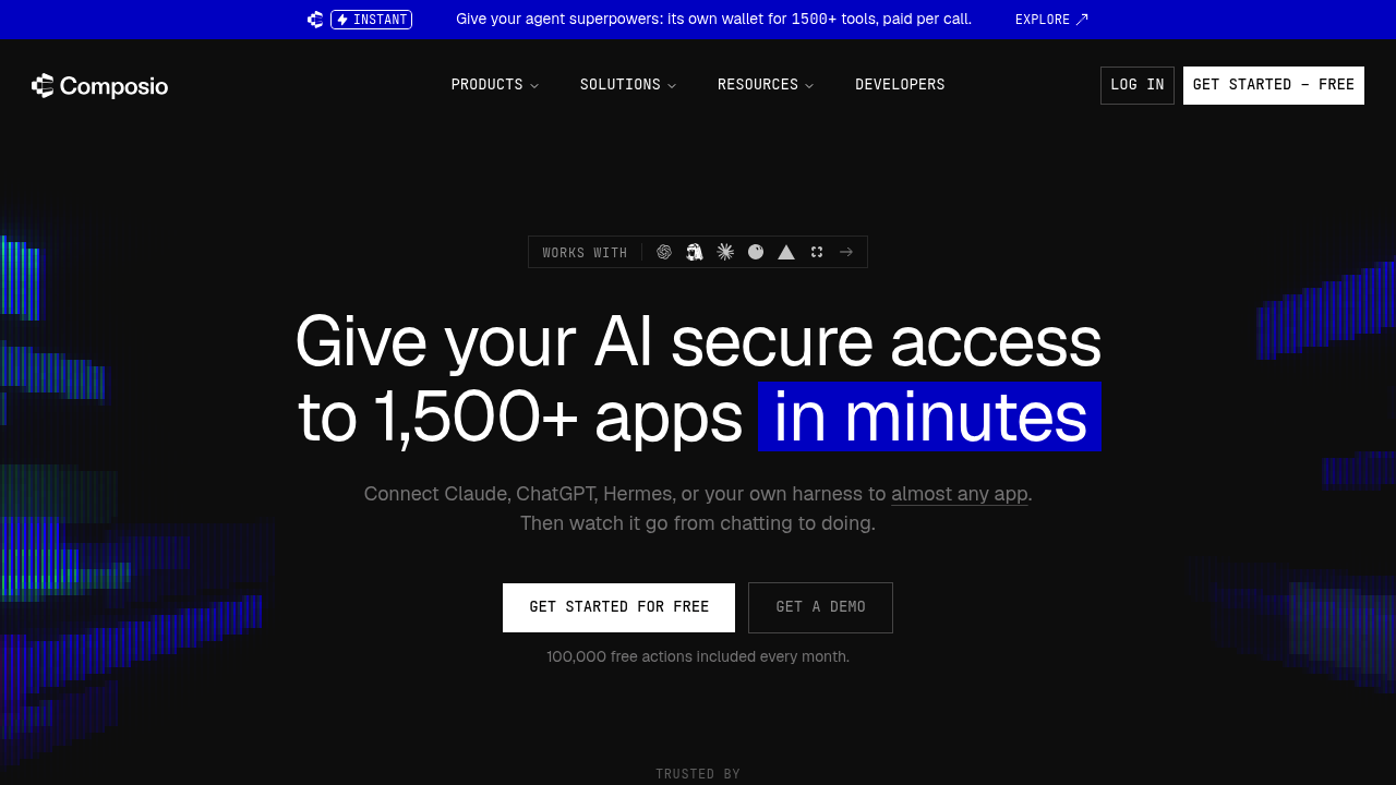Screenshot of Composio website