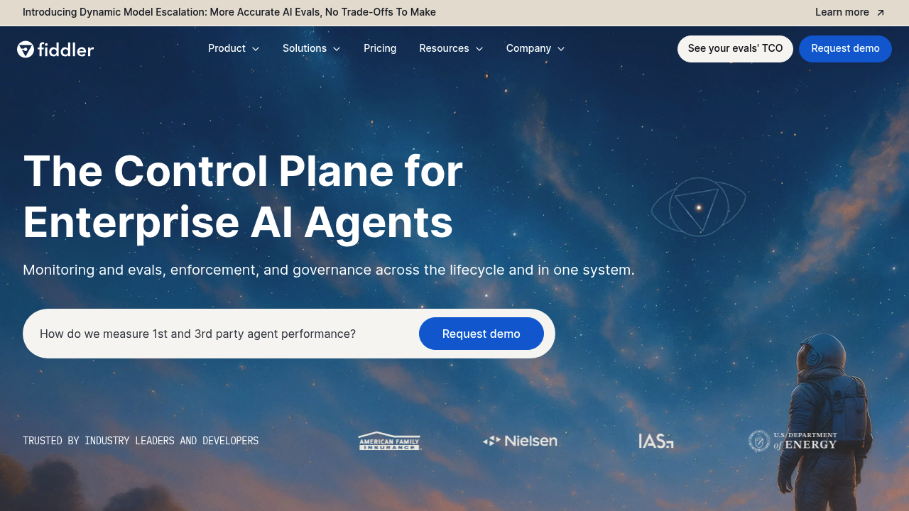 Screenshot of Fiddler AI website