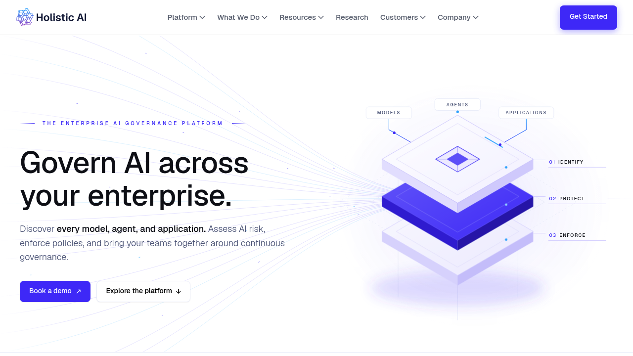 Screenshot of Holistic AI website