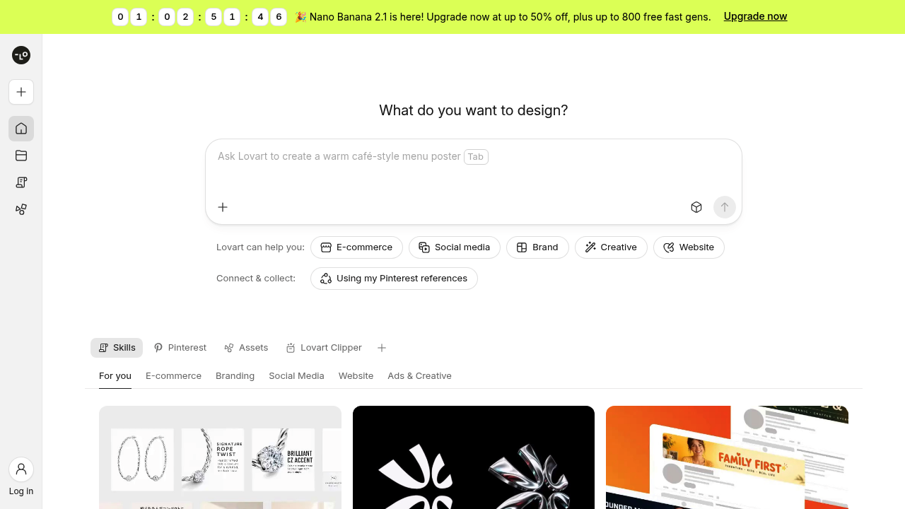 Screenshot of Lovart website