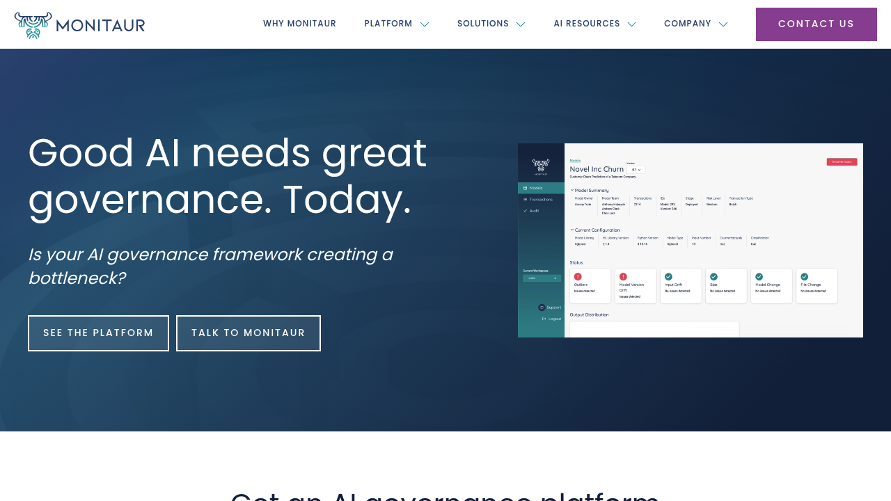 Screenshot of Monitaur website