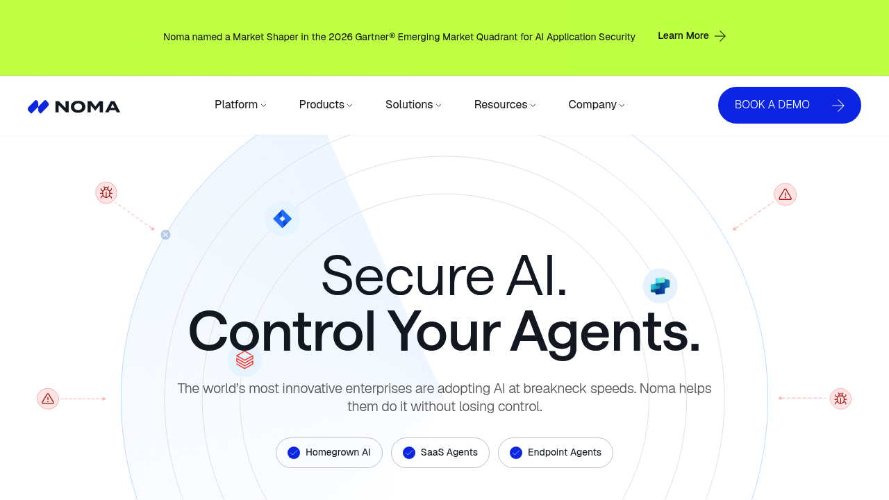 Screenshot of Noma Security website