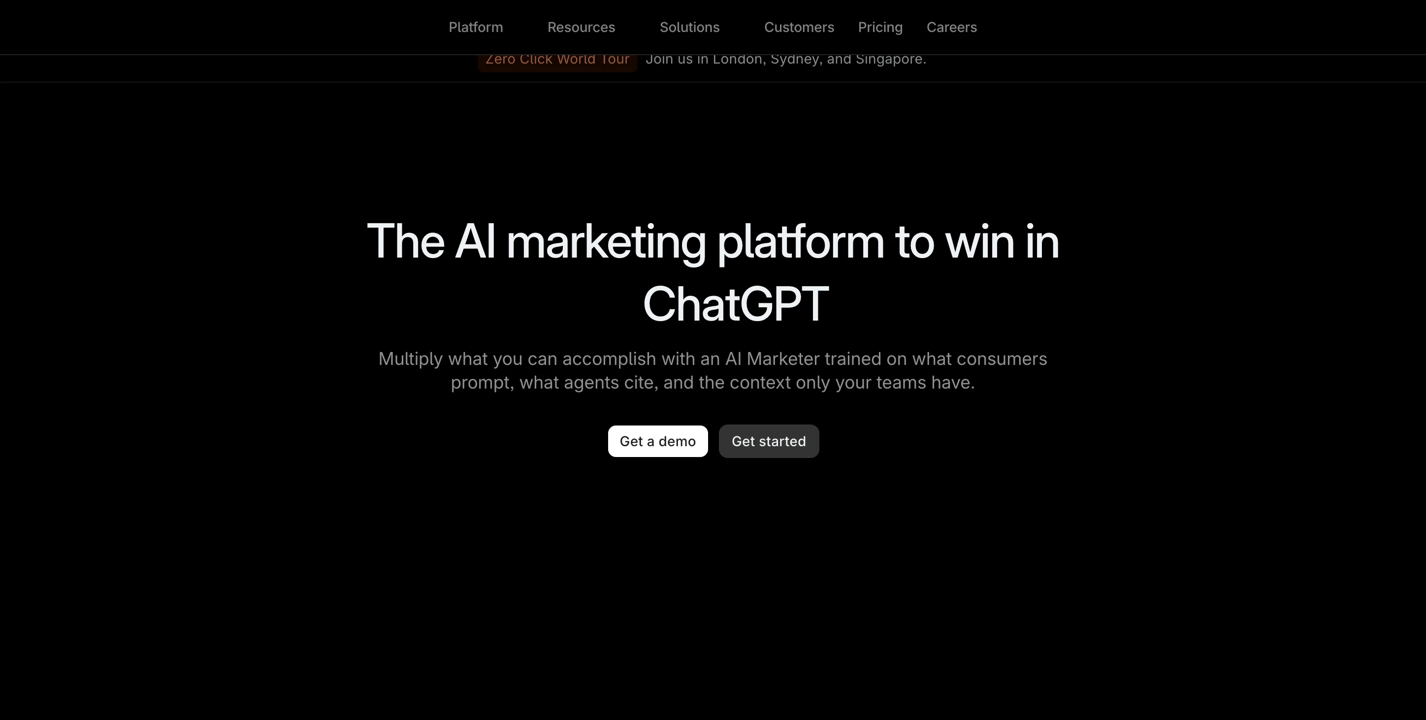 Screenshot of Profound website