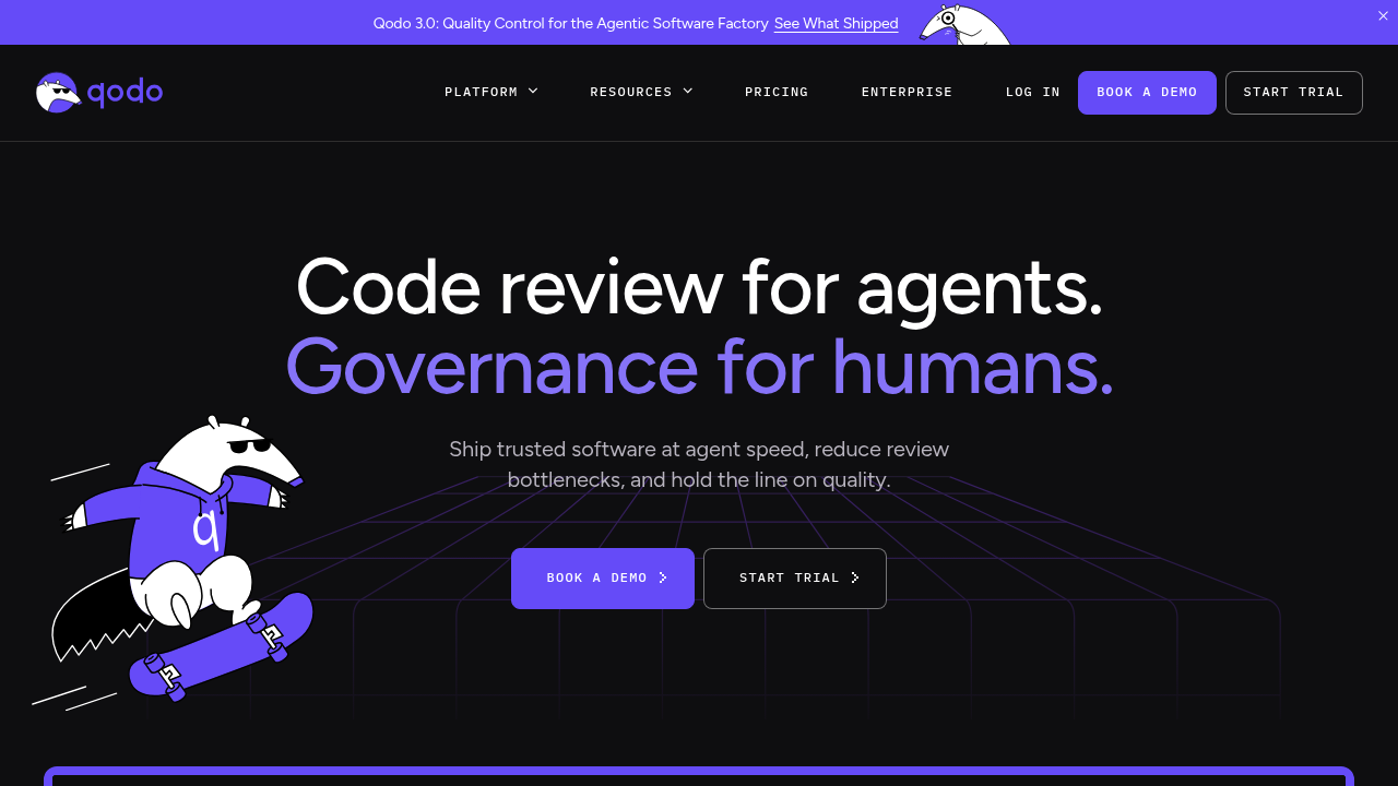 Screenshot of Qodo website