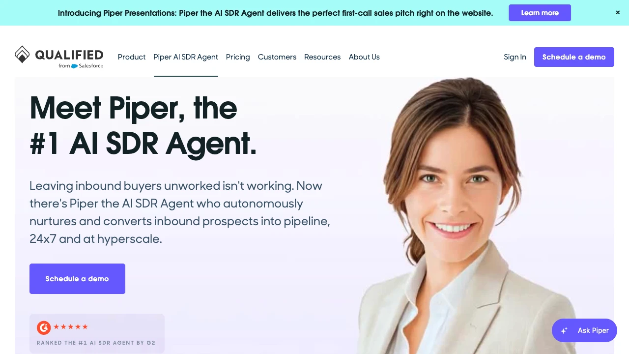 Screenshot of Qualified website