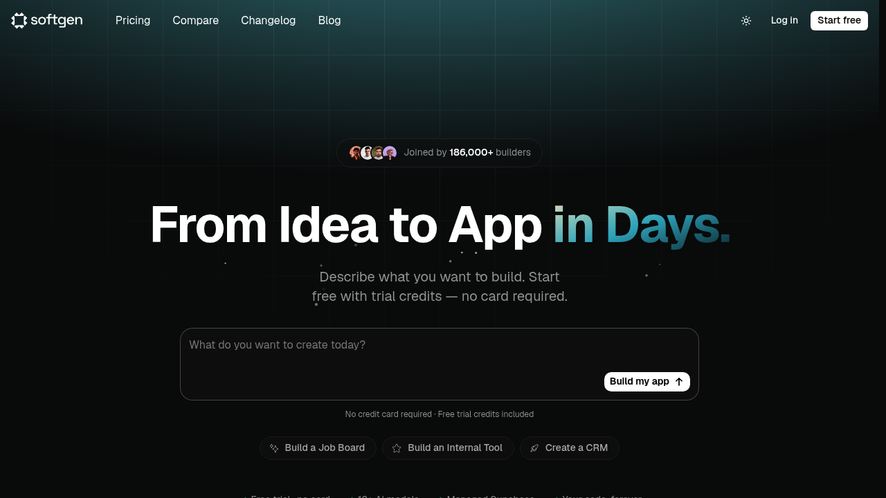 Screenshot of Softgen website