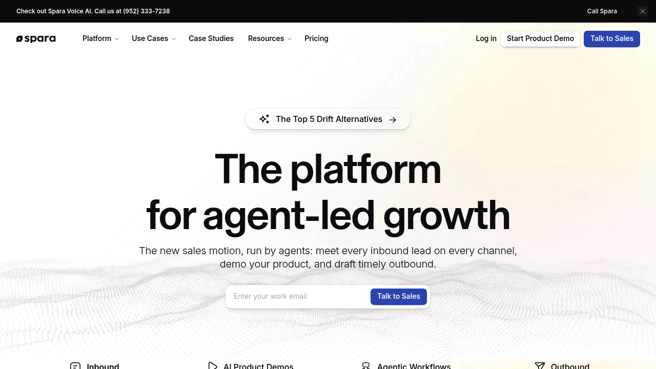 Screenshot of Spara website